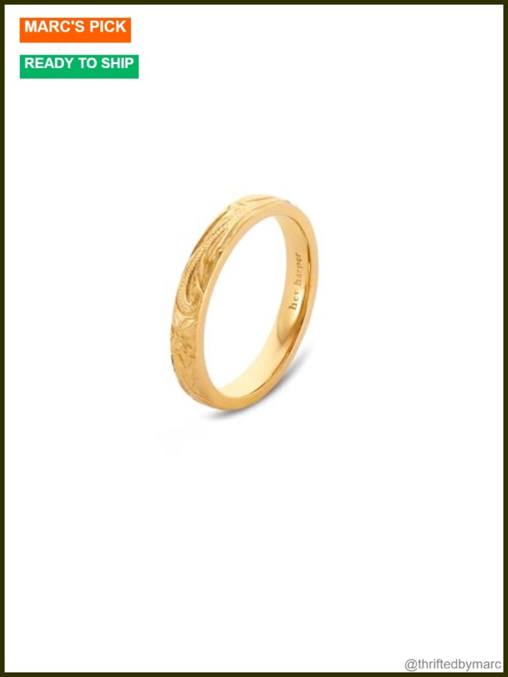 Gold Plated Stacking Ring Waterproof Sweatproof Non Tarnish